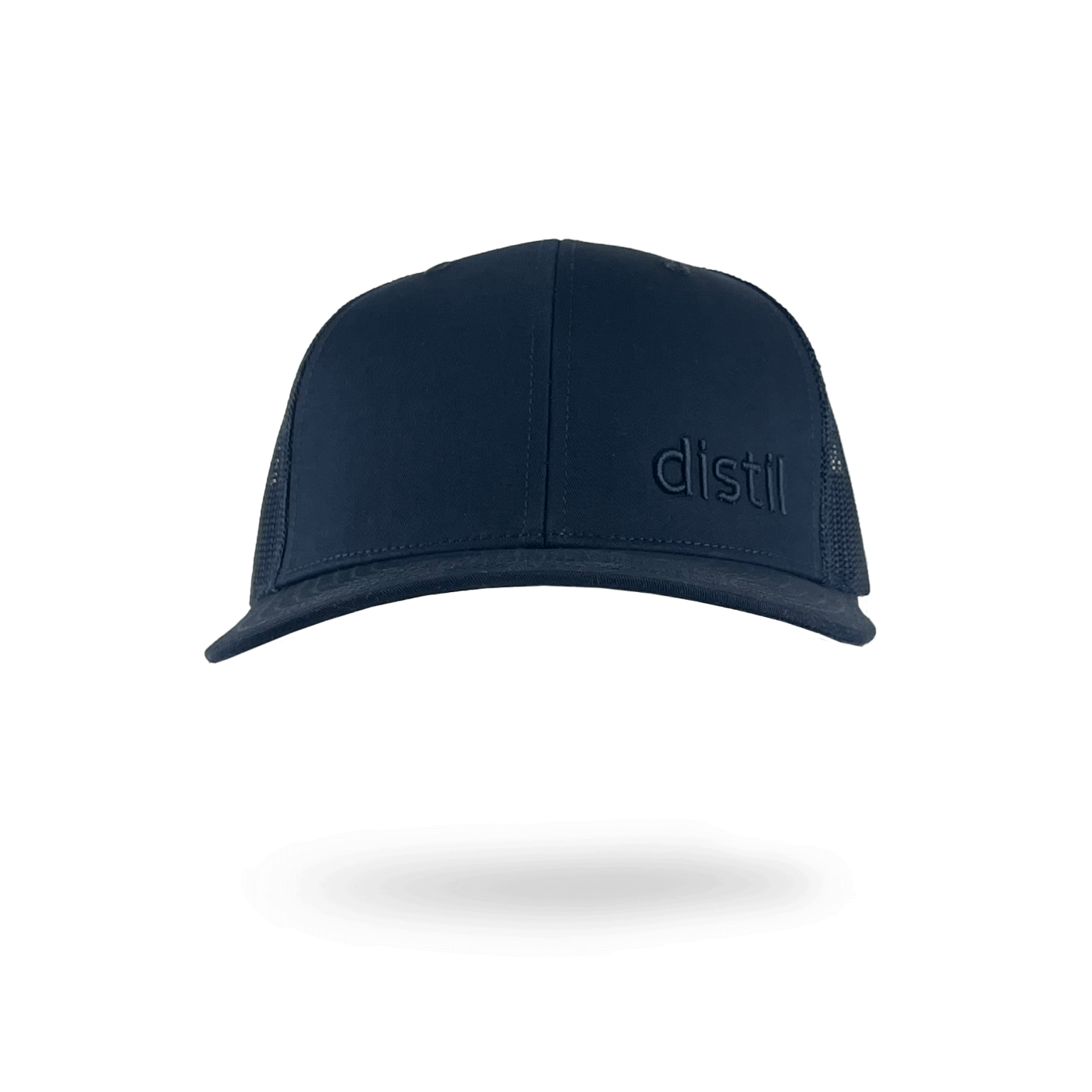 Distil embroidered hat in navy blue